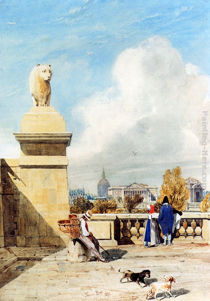 Near The Tuilleries Gardens, Paris painting - Thomas Shotter Boys Near The Tuilleries Gardens, Paris art painting